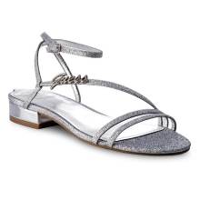 GUESS Damen Marken-Sandalette Silberfarben GUESS Damen Marken-Sandalette Silberfarben