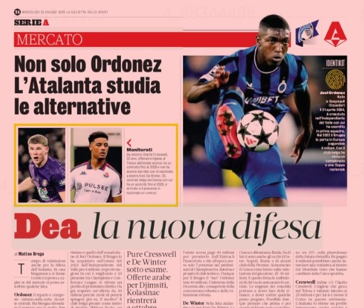 Atalanta busca a Joel Ordóñez, según La Gazzetta dello Sport Atalanta busca a Joel Ordóñez, según La Gazzetta dello Sport