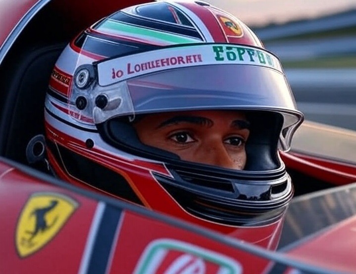 El piloto Lewis Hamilton tiene problemas con su coche en Ferrari El piloto Lewis Hamilton tiene problemas con su coche en Ferrari