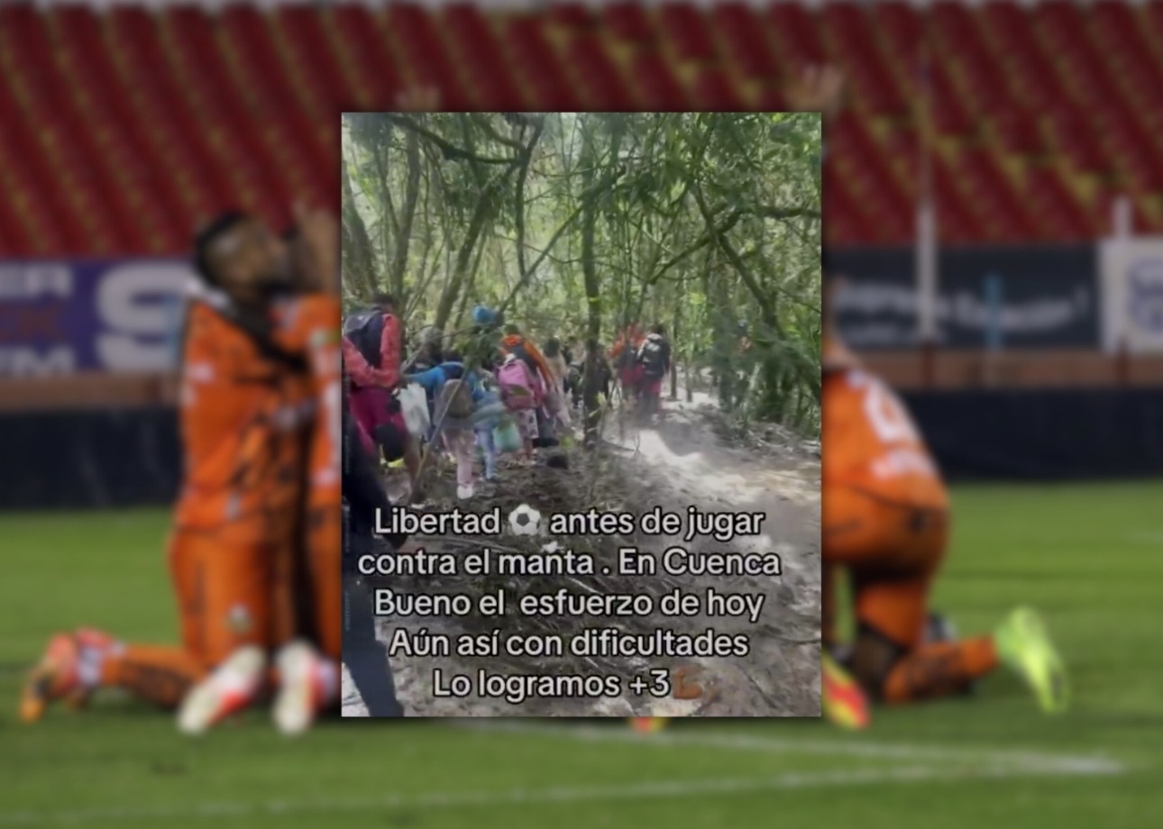 Libertad FC tuvo que hacer transbordo y caminar por trochas con lodo para llegar a Cuenca y medir al Manta FC Libertad FC tuvo que hacer transbordo y caminar por trochas con lodo para llegar a Cuenca y medir al Manta FC