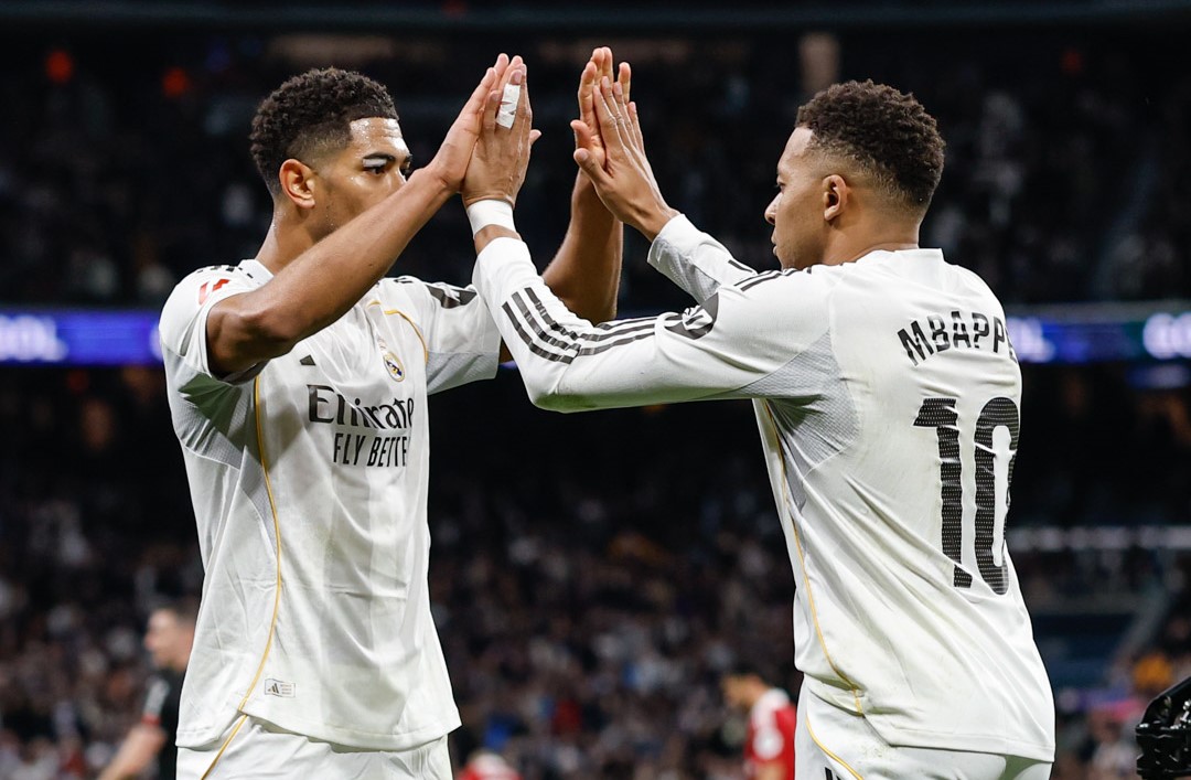 Real Madrid vence al Sevilla con goles de Bellingham y Mbappé Real Madrid vence al Sevilla con goles de Bellingham y Mbappé