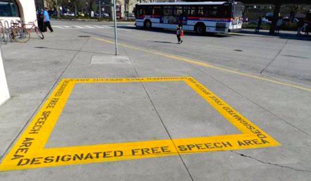 Free speech area. Free speech area.