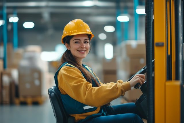 Forklift operator. Forklift operator.