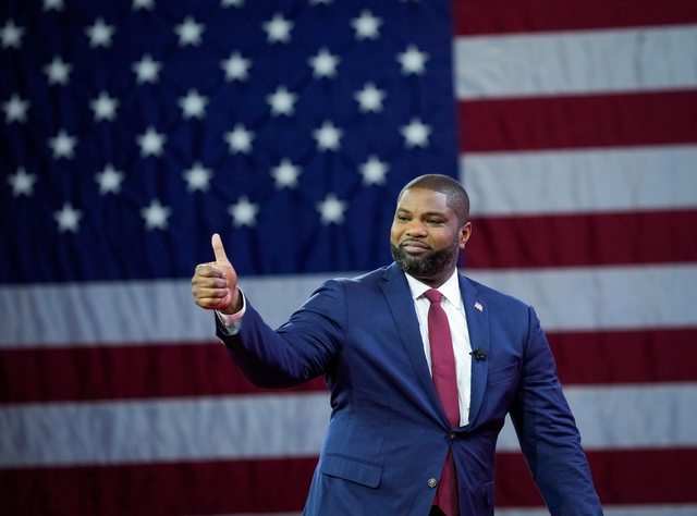 Thumbs up by Congressman Byron Donalds. Thumbs up by Congressman Byron Donalds.