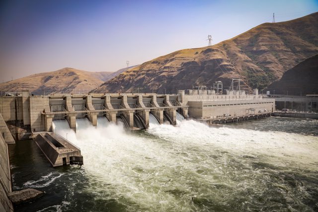 Lower Granite Dam on the lower Snake River in southeastern Washington. It is one of four Snake River dams that provides electricity to utilities as far away as Nevada. Lower Granite Dam on the lower Snake River in southeastern Washington. It is one of four Snake River dams that provides electricity to utilities as far away as Nevada.