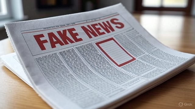Artistic impression of a Fake News article. Artistic impression of a Fake News article.
