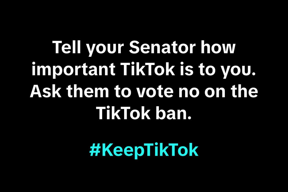 TikTok is now asking customers to name their Senators to forestall a US ban TikTok is now asking customers to name their Senators to forestall a US ban