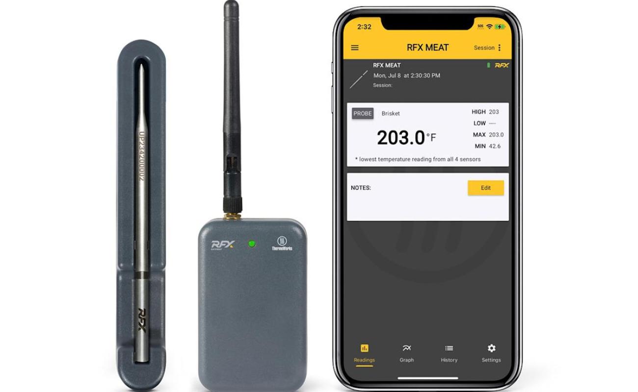 ThermoWorks’ RFX Meat wi-fi probe makes use of radio waves as an alternative of Bluetooth to watch meals on the grill ThermoWorks’ RFX Meat wi-fi probe makes use of radio waves as an alternative of Bluetooth to watch meals on the grill