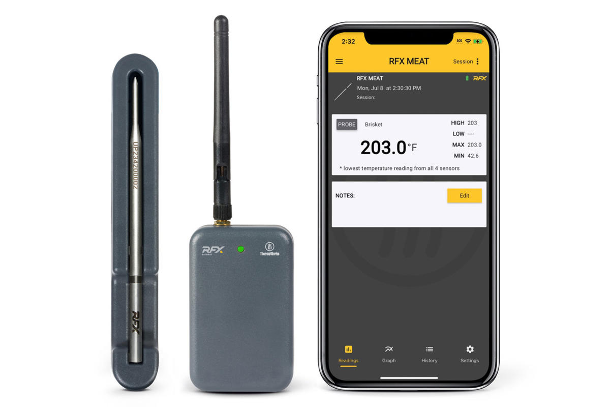 ThermoWorks’ RFX Meat wi-fi probe makes use of radio waves as an alternative of Bluetooth to watch meals on the grill ThermoWorks’ RFX Meat wi-fi probe makes use of radio waves as an alternative of Bluetooth to watch meals on the grill