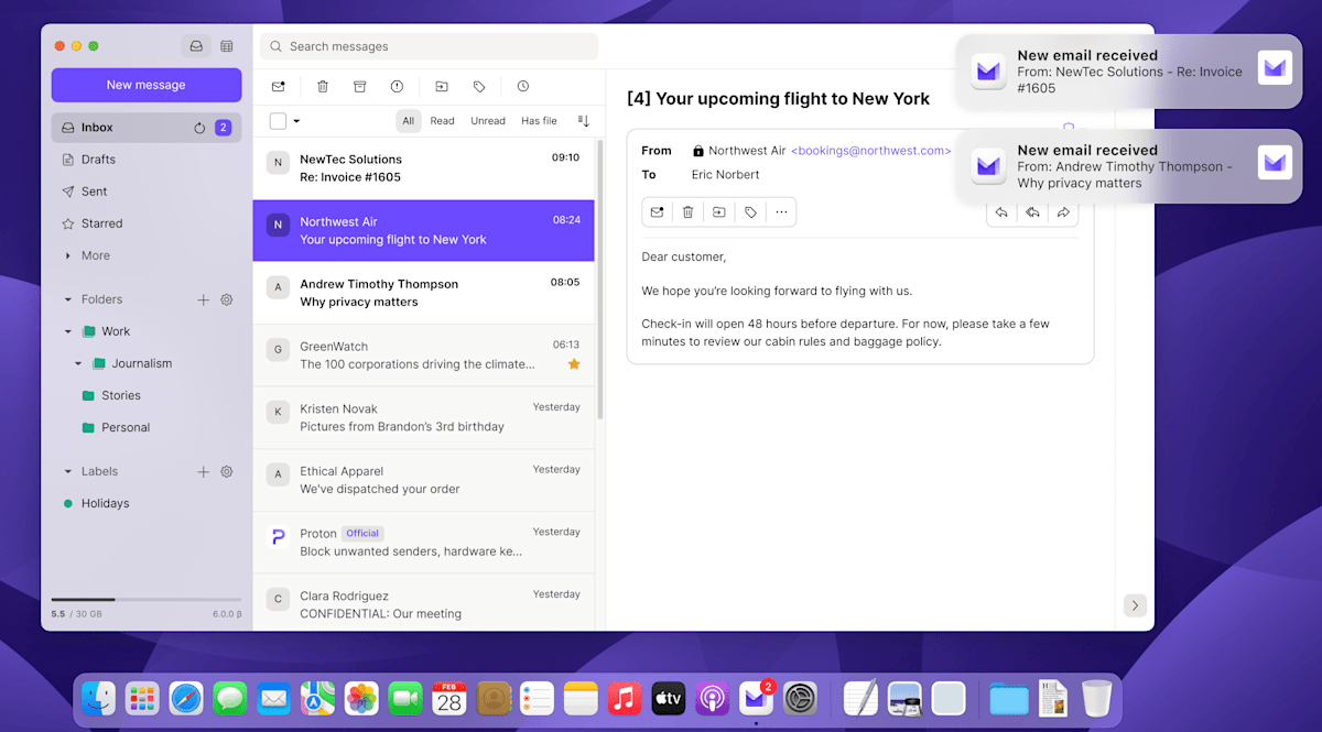 Proton’s Home windows and macOS mail app is out of beta and out there now Proton’s Home windows and macOS mail app is out of beta and out there now