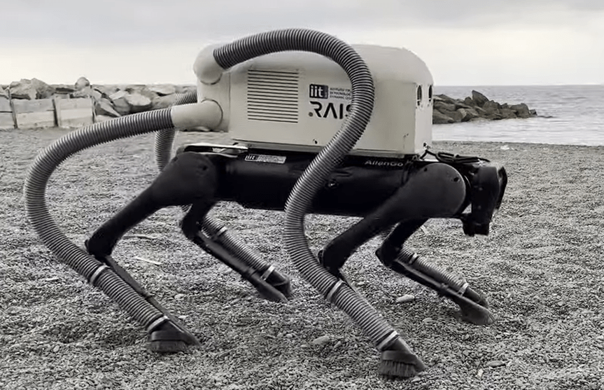 This vacuum robotic canine can discover and suck up trash with its ft This vacuum robotic canine can discover and suck up trash with its ft