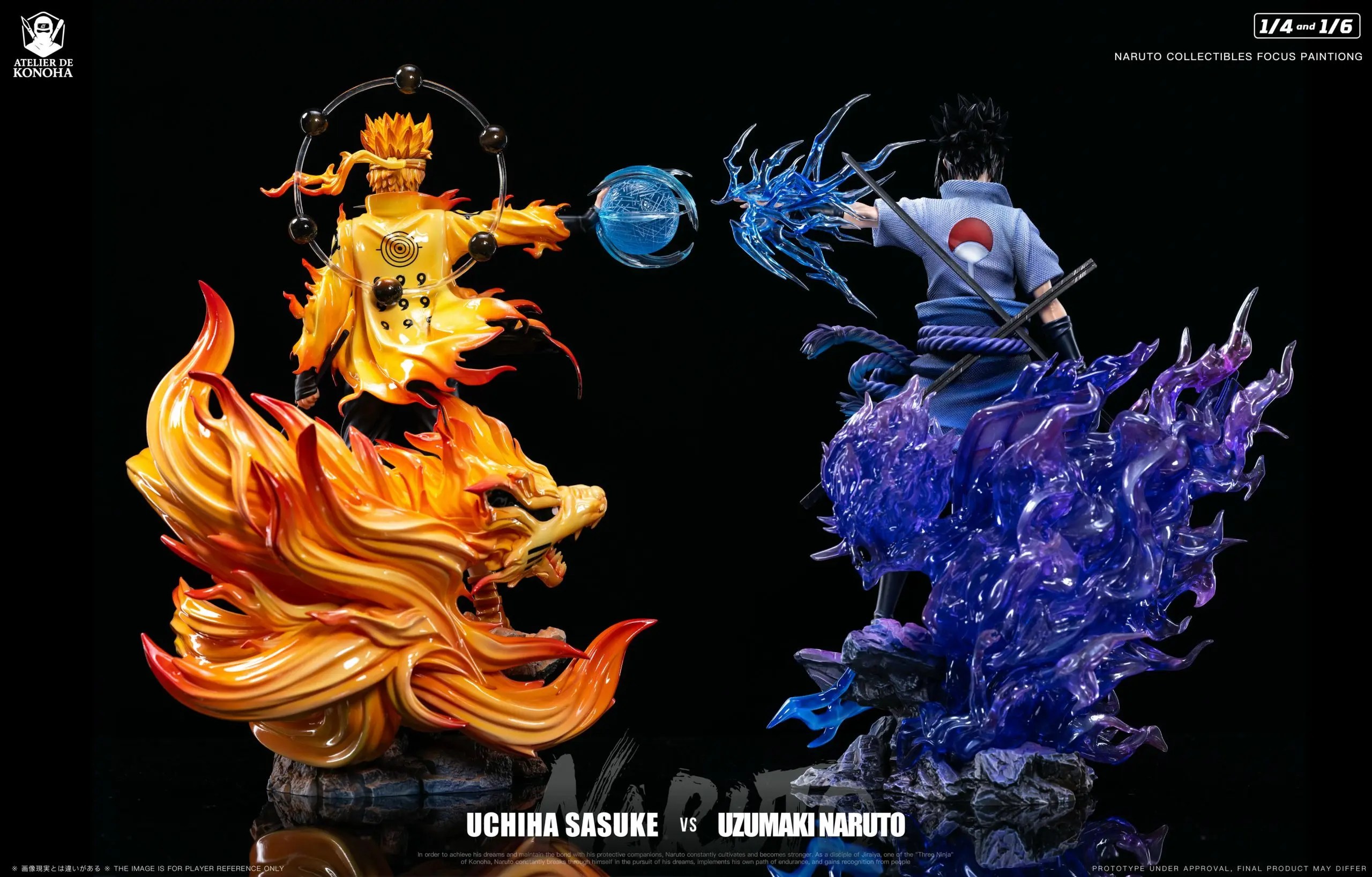 ATELIER DE KONOHA Studio - Naruto Light Sculpture Series Uzumaki Naruto & Uchiha Sasuke