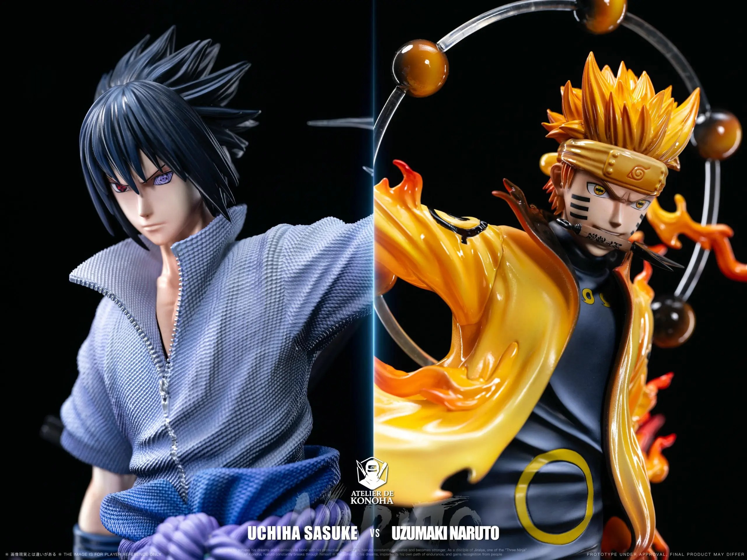 ATELIER DE KONOHA Studio - Naruto Light Sculpture Series Uzumaki Naruto & Uchiha Sasuke