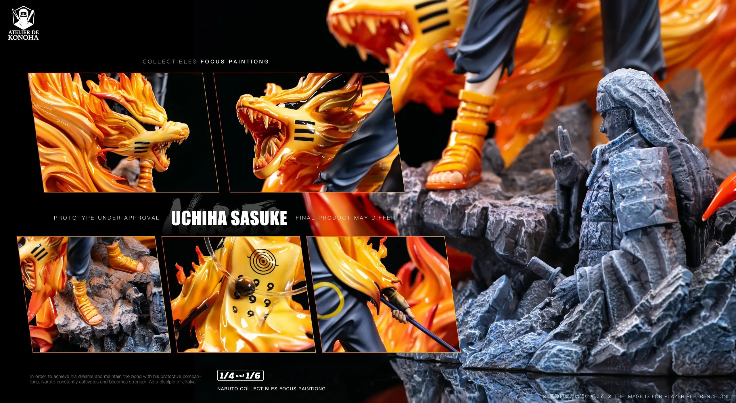 ATELIER DE KONOHA Studio - Naruto Light Sculpture Series Uzumaki Naruto & Uchiha Sasuke