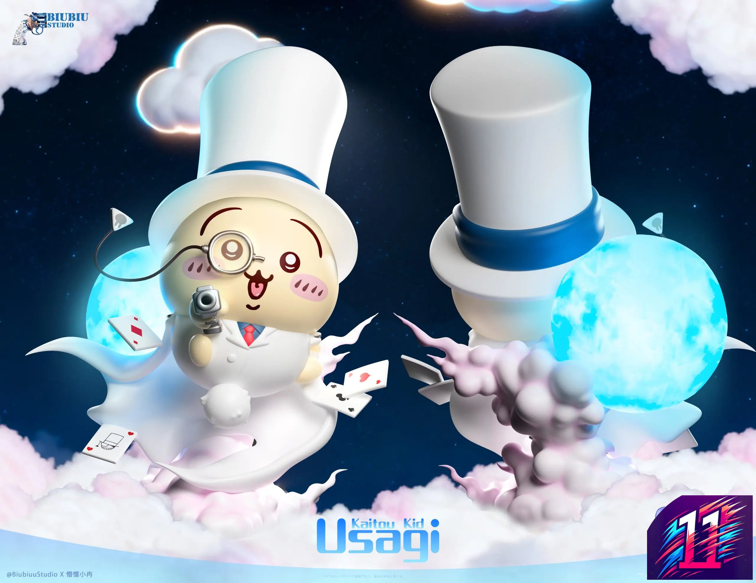 Biubiu Studio - Usagi Cosplay Detective Conan Kid the Phantom Thief Chiikawa