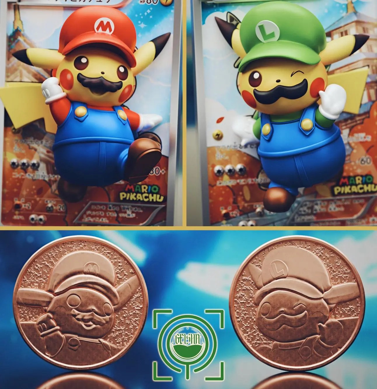 GEISHA Studio - Pokémon Card #15 & #16 Mario Pikachu & Luigi Pikachu