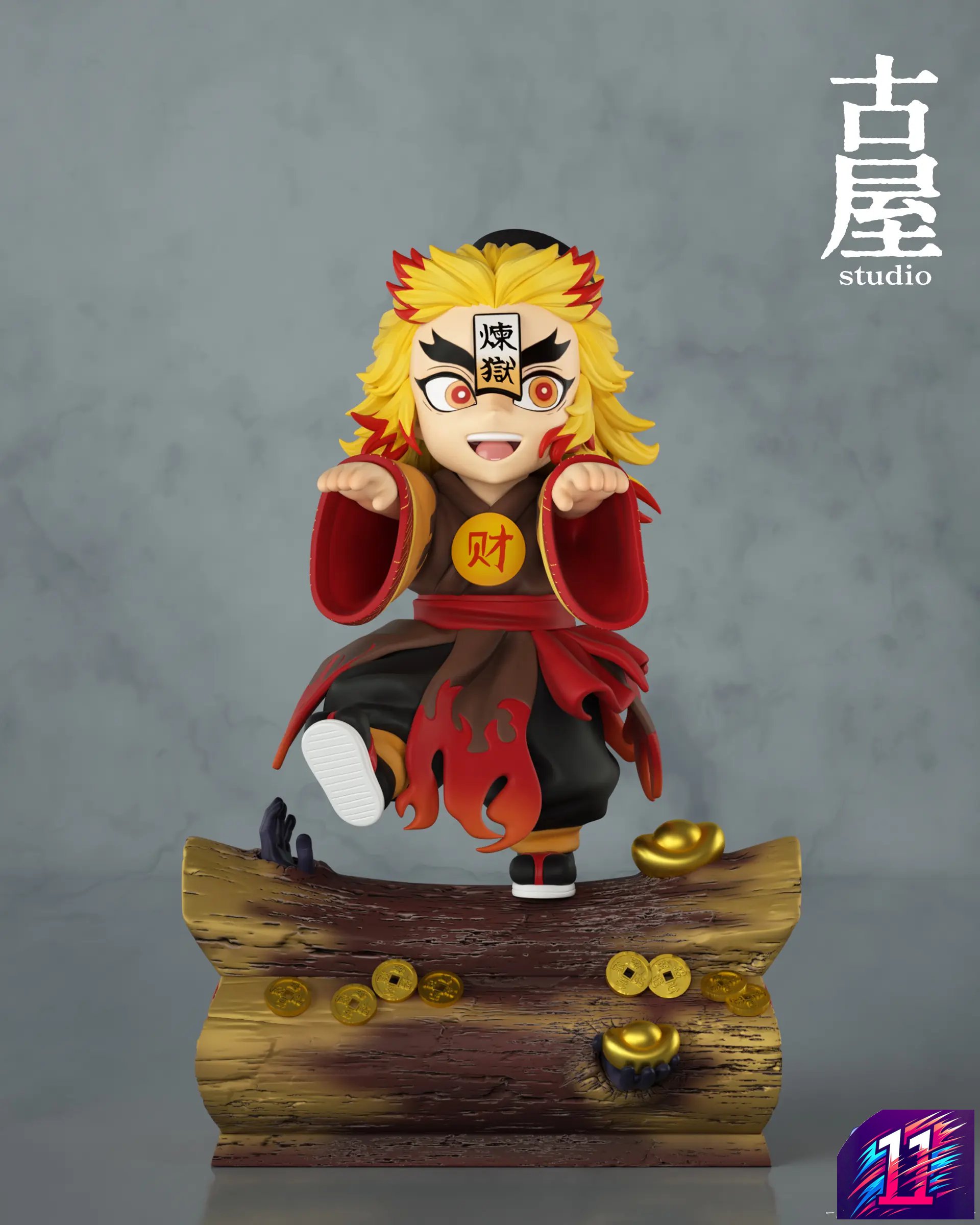 Guwu Studio - Promotion and Fortune Kyojuro Rengoku Little Zombie Demon Slayer