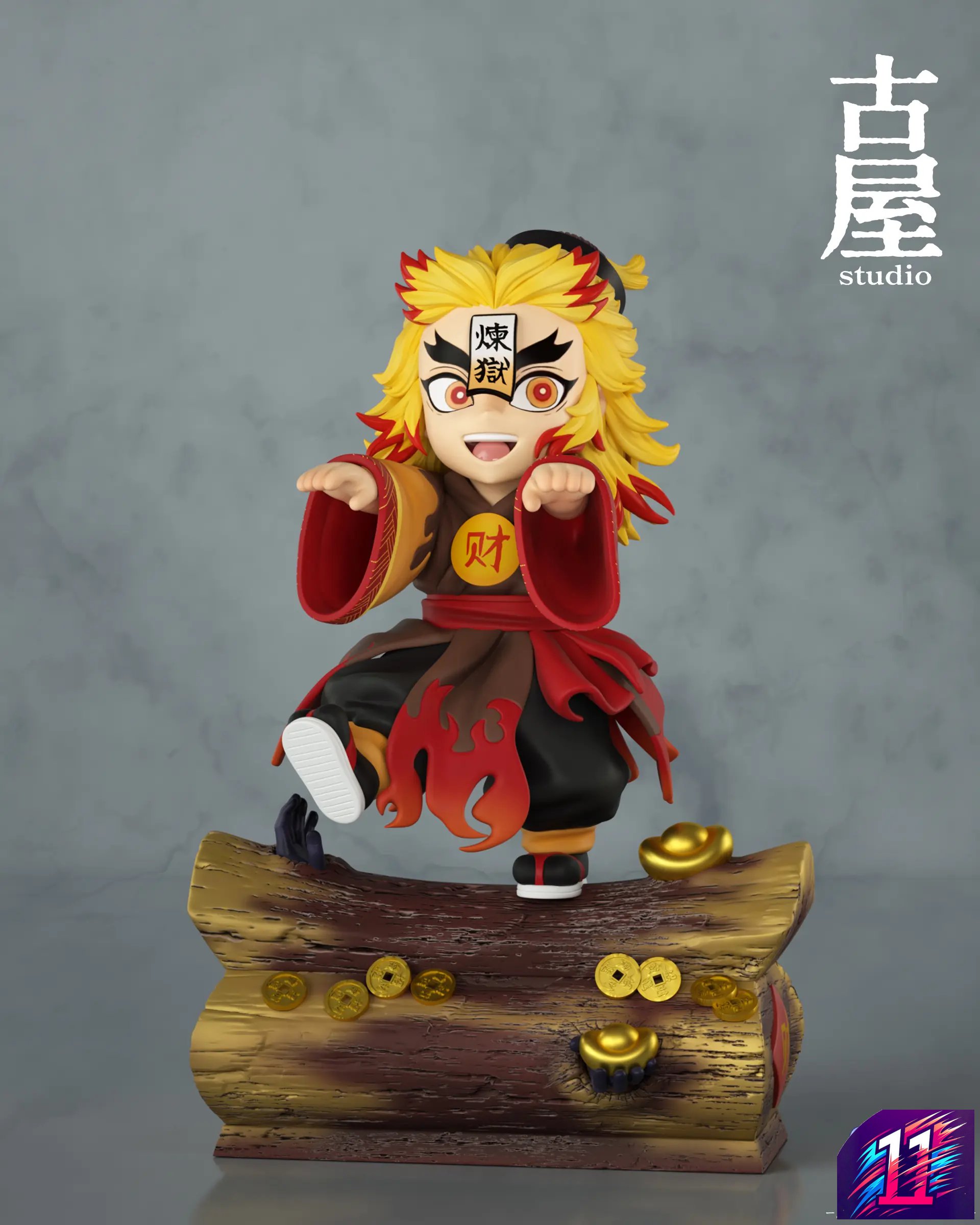 Guwu Studio - Promotion and Fortune Kyojuro Rengoku Little Zombie Demon Slayer