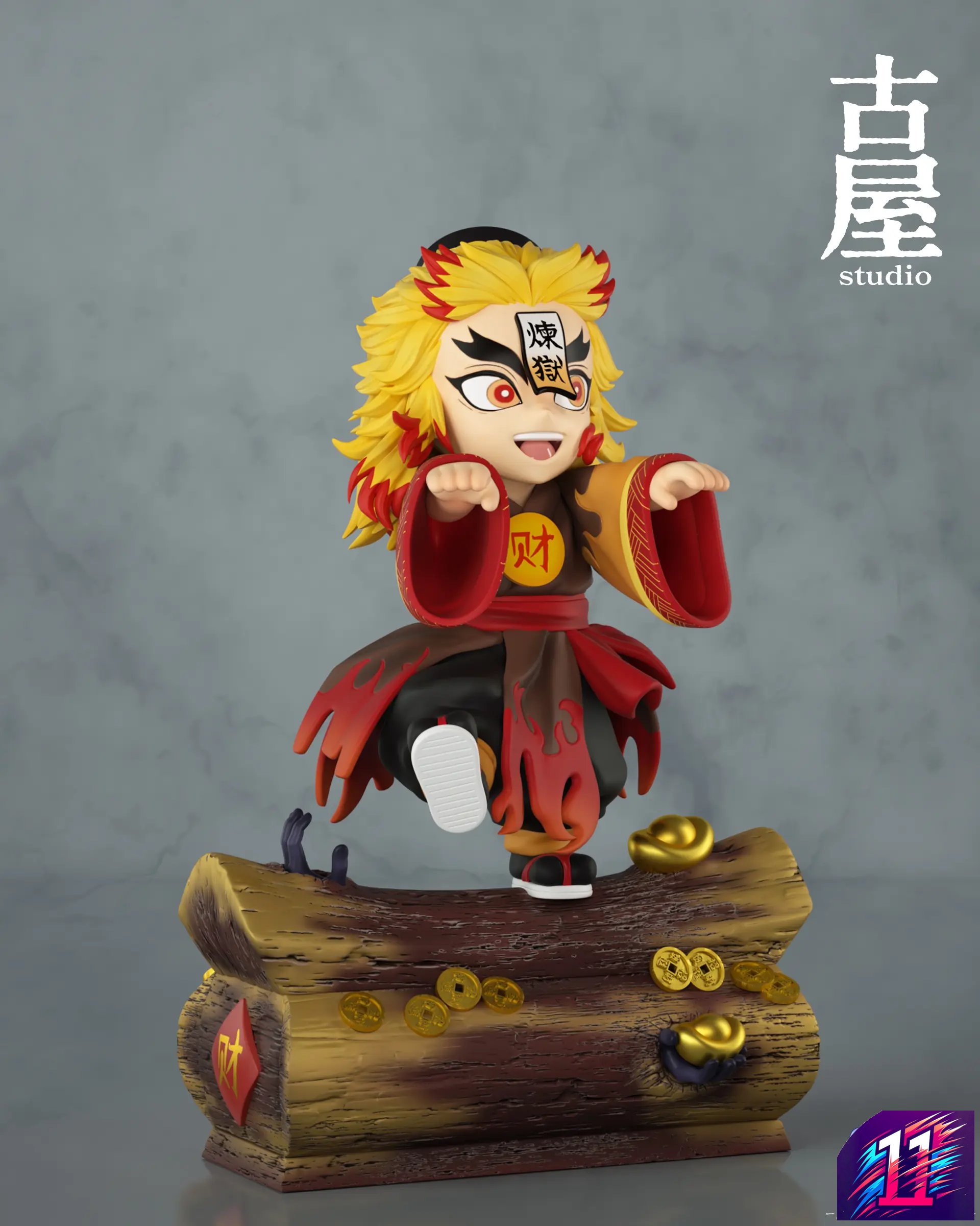 Guwu Studio - Promotion and Fortune Kyojuro Rengoku Little Zombie Demon Slayer
