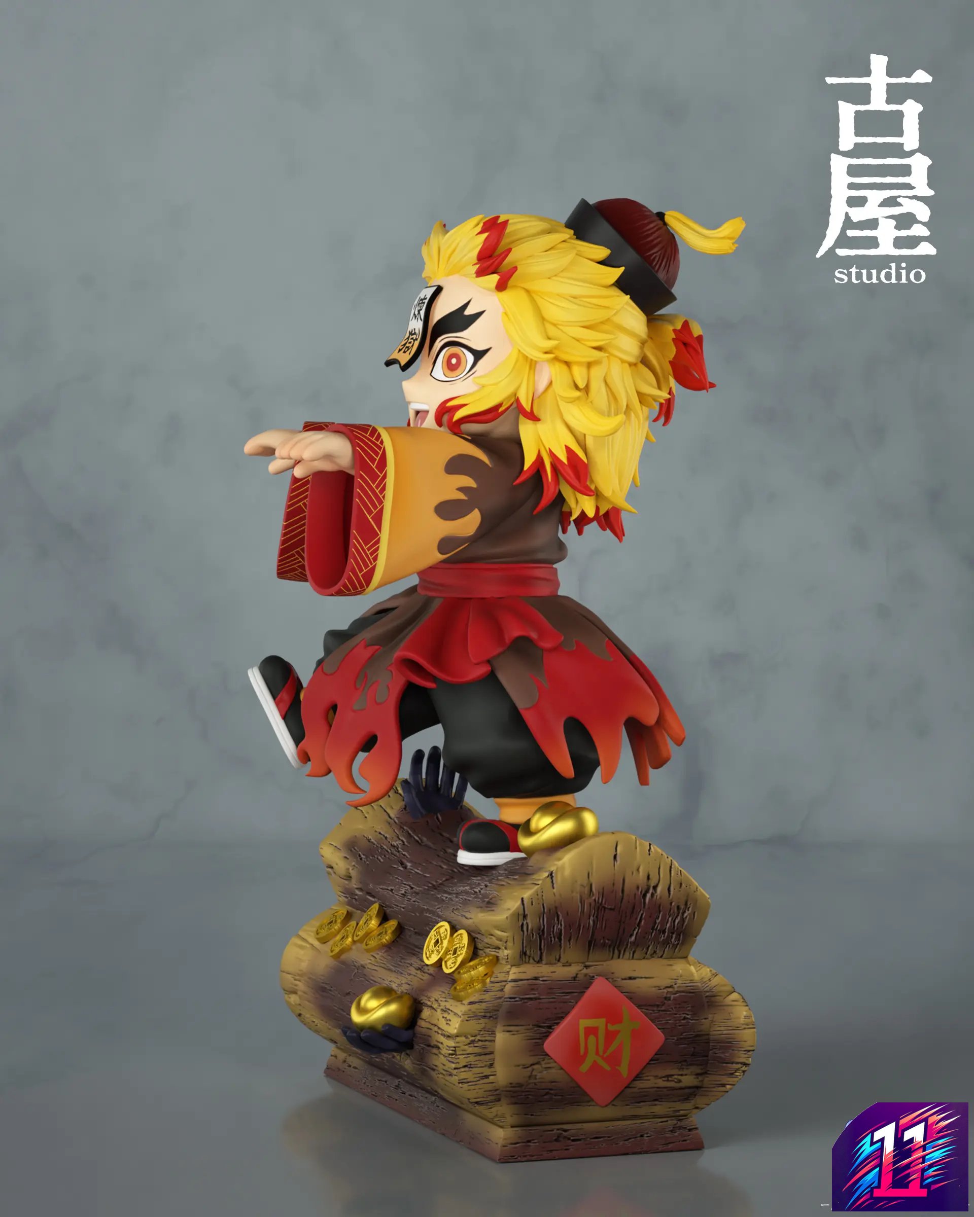 Guwu Studio - Promotion and Fortune Kyojuro Rengoku Little Zombie Demon Slayer