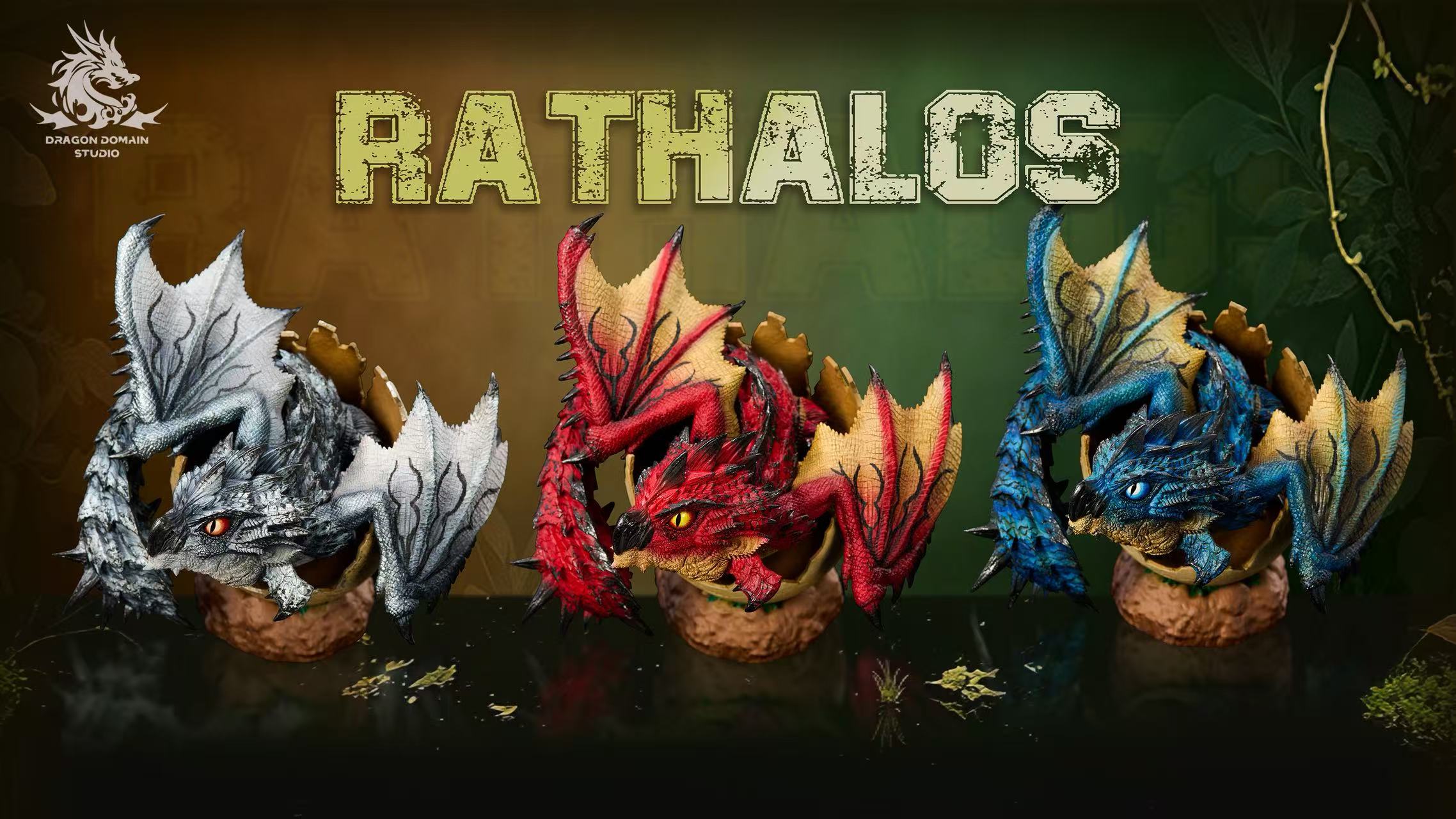 Dragon Realm Studio - Newborn Egg Series Rathalos X Rathian Family Set Monster Hunter