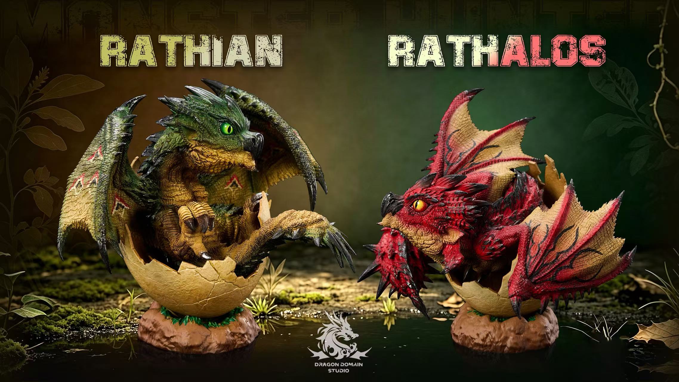 Dragon Realm Studio - Newborn Egg Series Rathalos X Rathian Family Set Monster Hunter