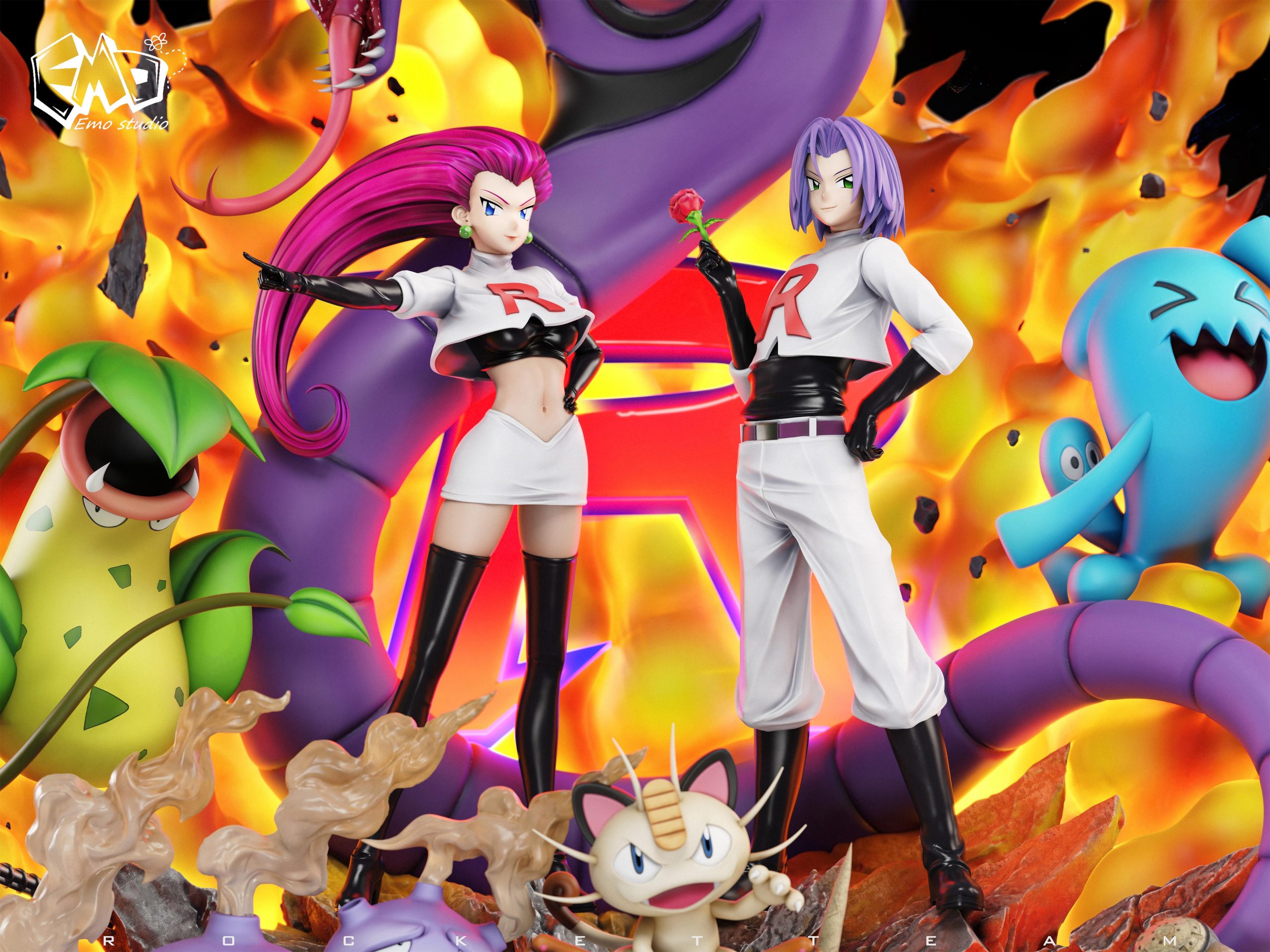 【Nando】Team Rocket 3 items Emo Studio Pokemon 3 Team Rocket - elevenGK Anime Collectibles