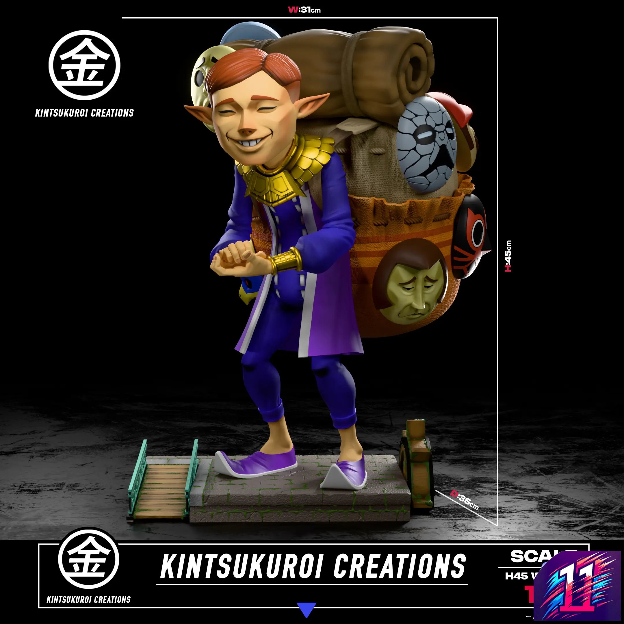Kintsukuroi Creations Studio - Happy X Angry Mask Salesman The Legend of Zelda