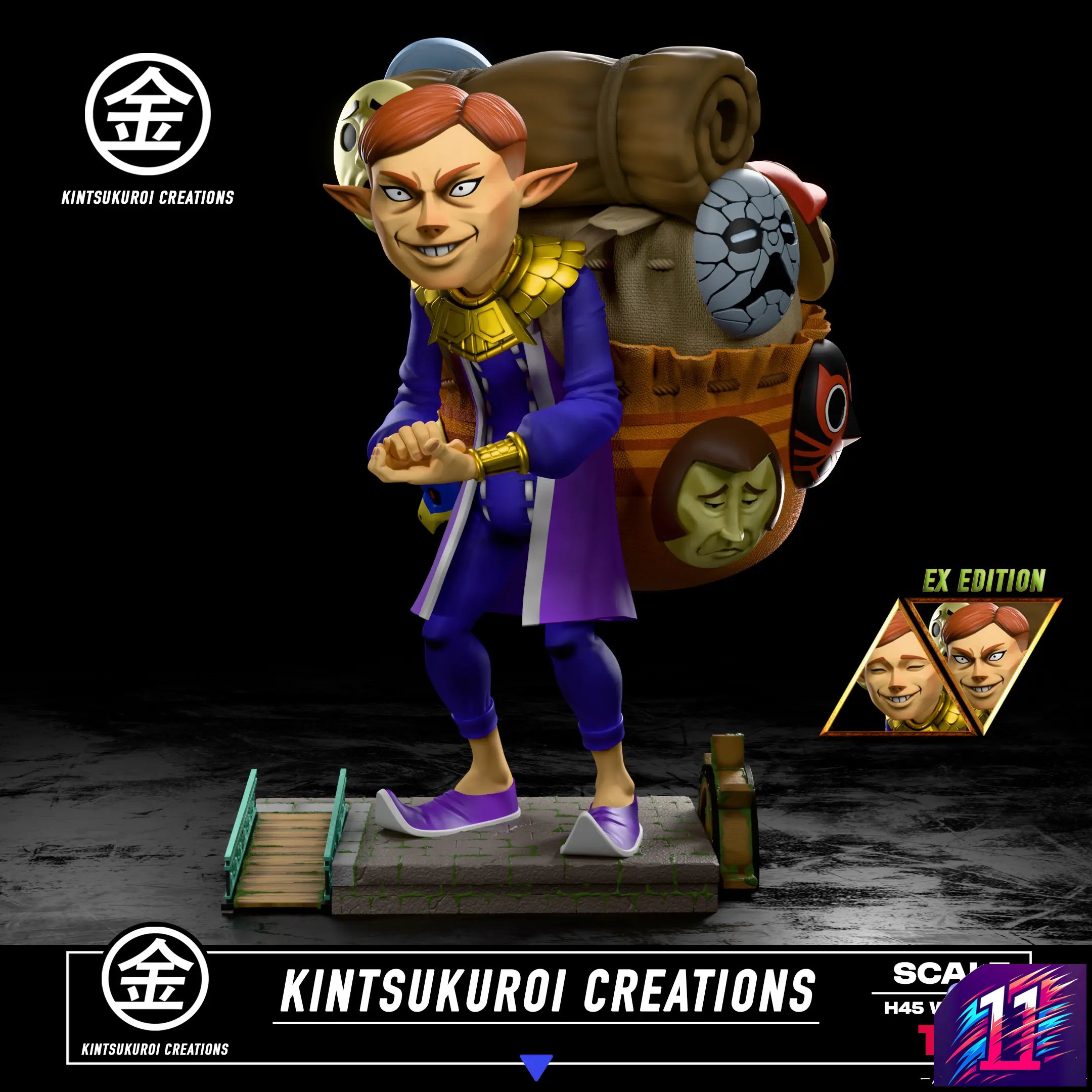 Kintsukuroi Creations Studio - Happy X Angry Mask Salesman The Legend of Zelda