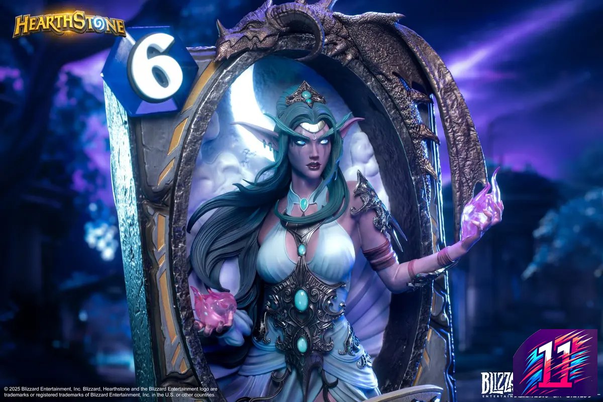 HEX Collectibles - Blizzard Hearthstone X Tyrande Whisperwind Art Statue HEXFRAME03 (Licensed)