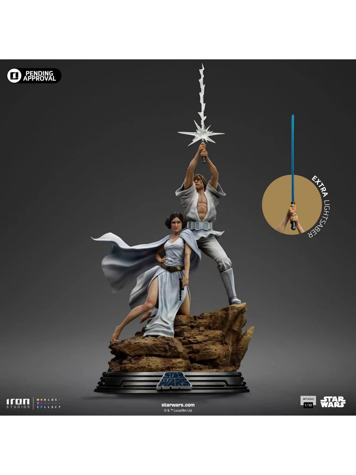 Iron Studio - Star Wars 1/10 Luke and Leia Statue LUCSWR115624-10 (Licensed)