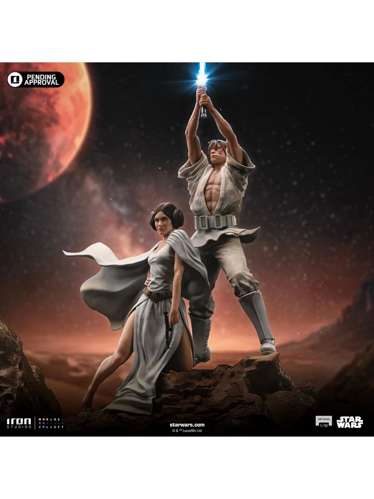 Iron Studio - Star Wars 1/10 Luke and Leia Statue LUCSWR115624-10 (Licensed)
