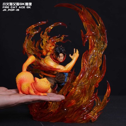 Jacksdo Studio - One Piece Portgas D. Ace Statue & Flame Kitten Cell Phone Holder Jacksdo Studio - One Piece Portgas D. Ace Statue & Flame Kitten Cell Phone Holder
