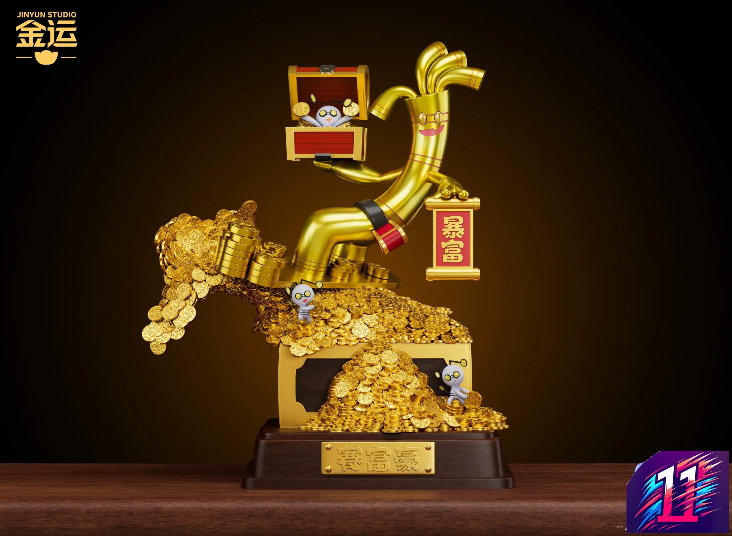 Jin Yun Studio - Gholdengo Wealth and Fortune Ornament Pokémon