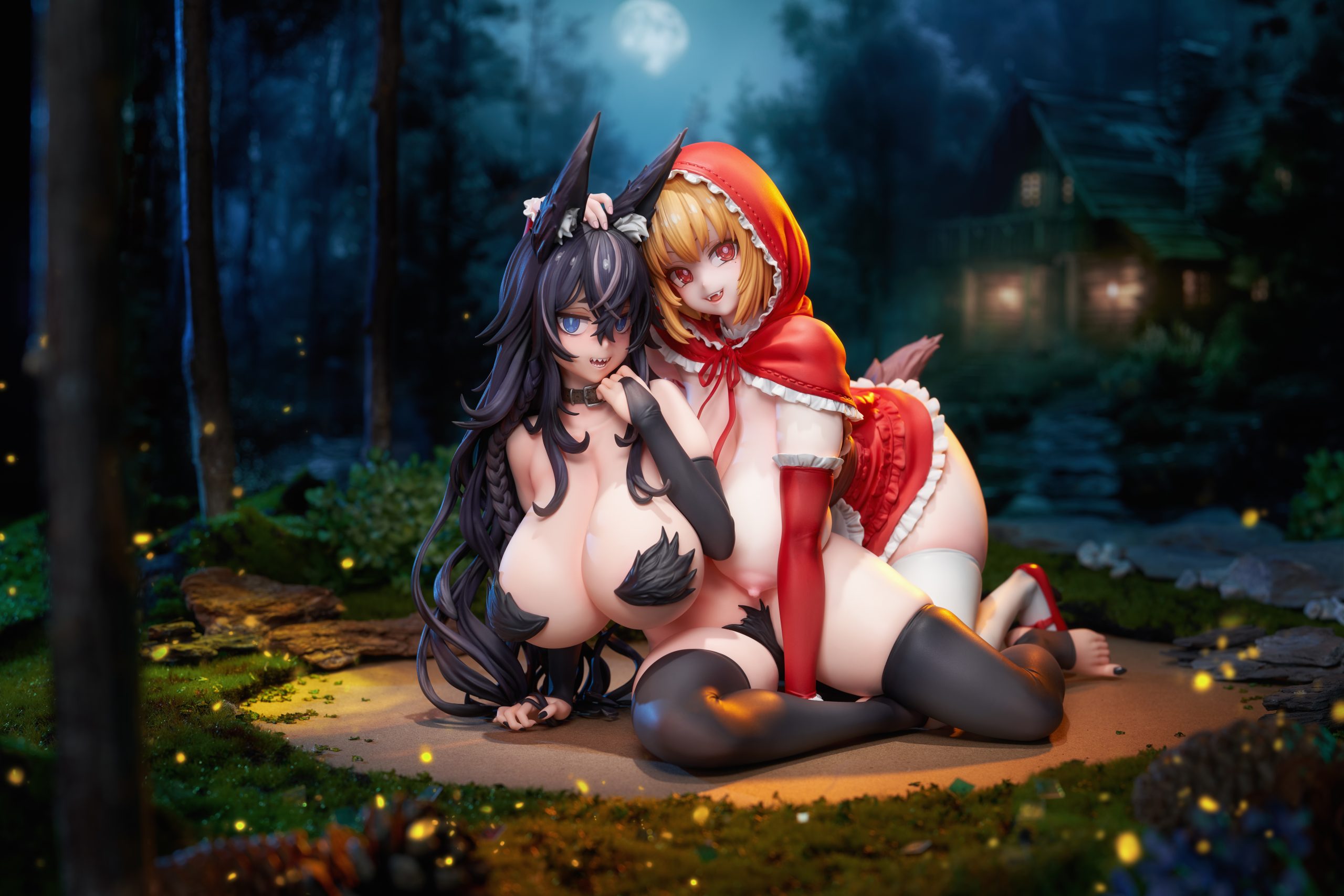 Lovely Studio - Little Red Riding Hood Girl and Wolf Girl