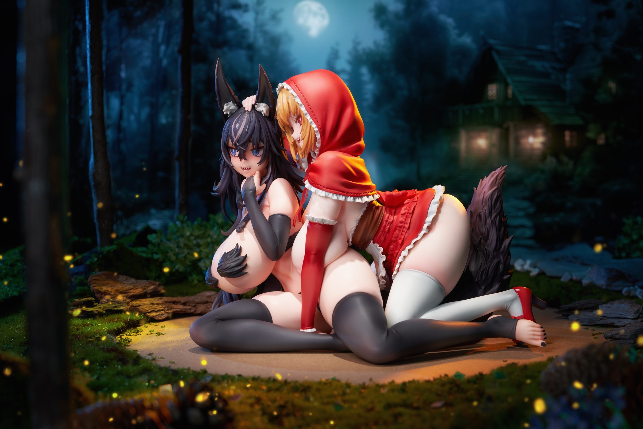 Lovely Studio - Little Red Riding Hood Girl and Wolf Girl