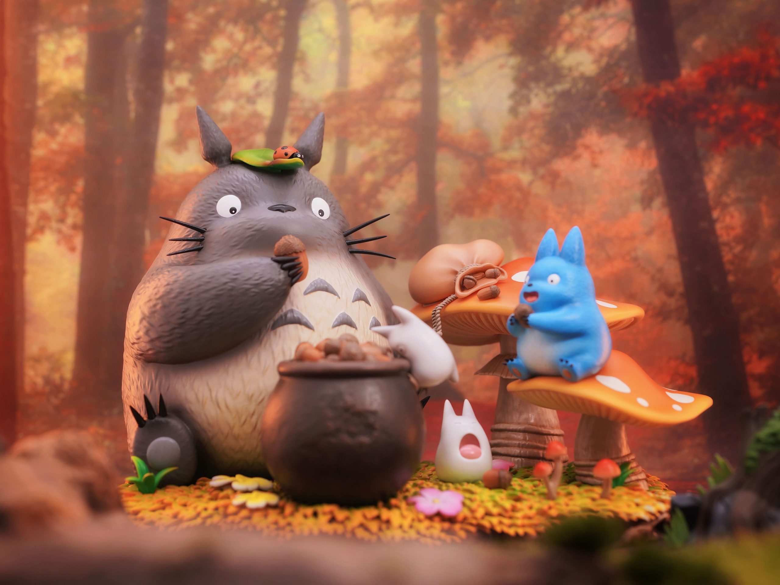 Long Miao Studio - My Neighbor Totoro Totoro Eating Acorn