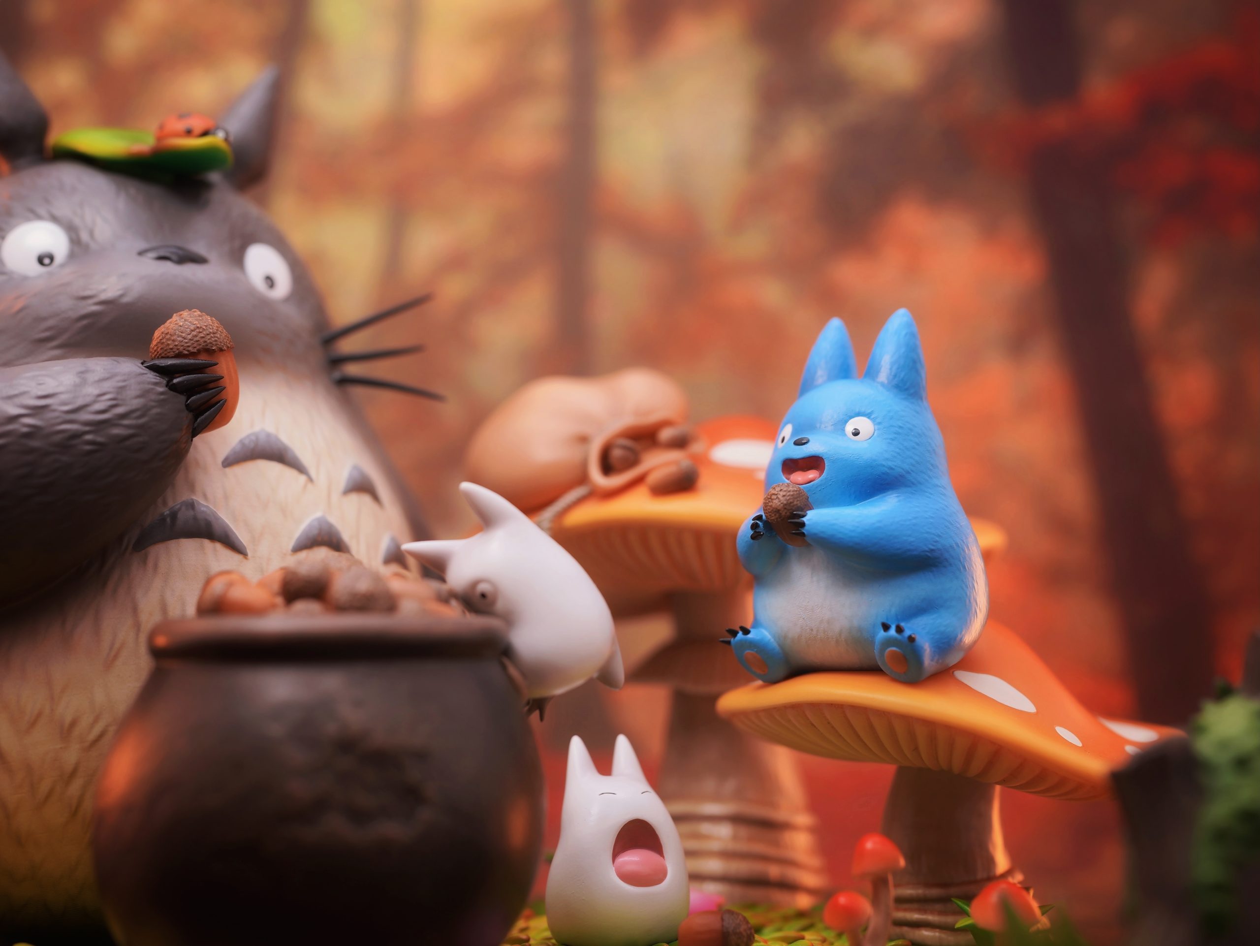 Long Miao Studio - My Neighbor Totoro Totoro Eating Acorn