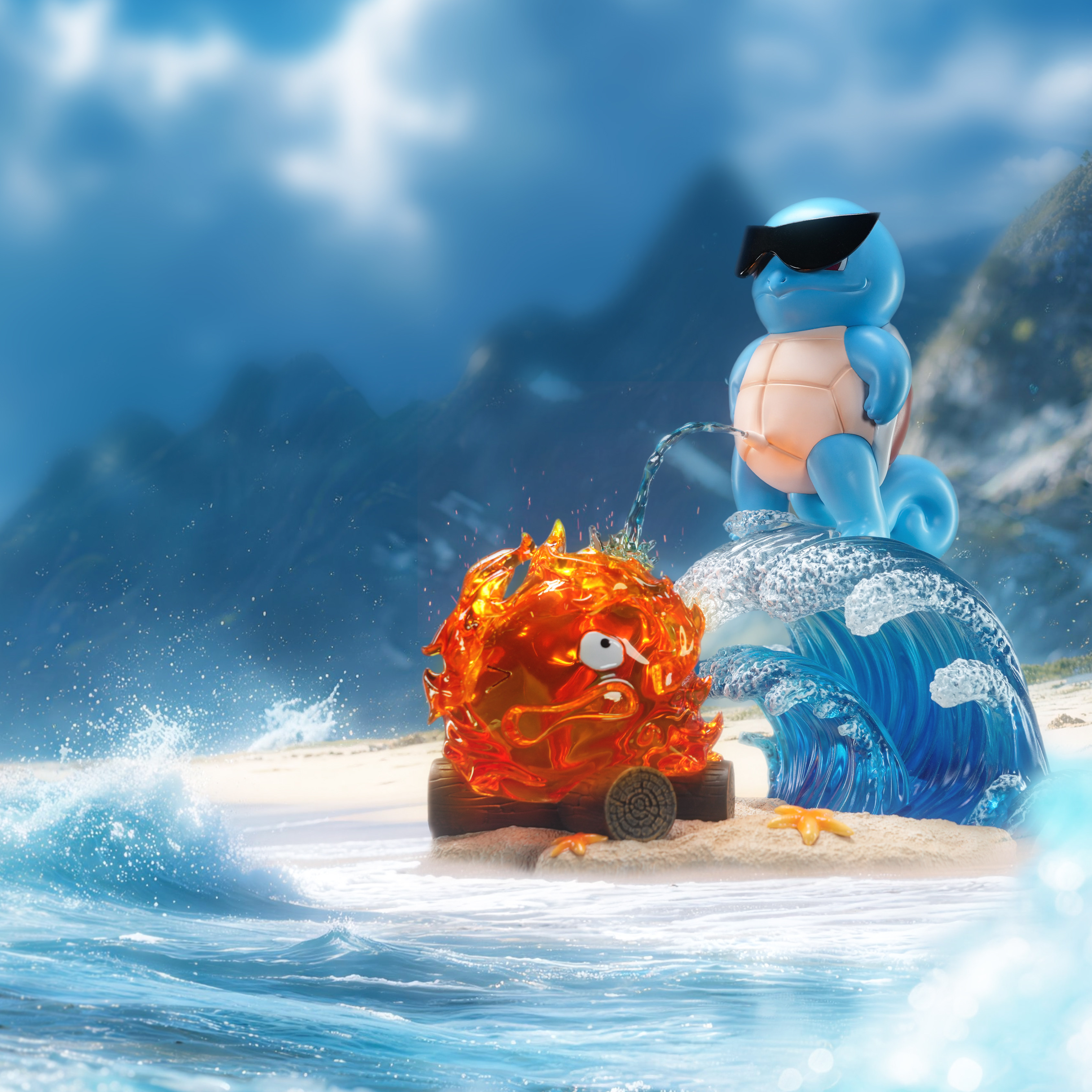 MMLAND Studio - Squirtle X Calcifer Pokémon X Howl%27s Moving Castle