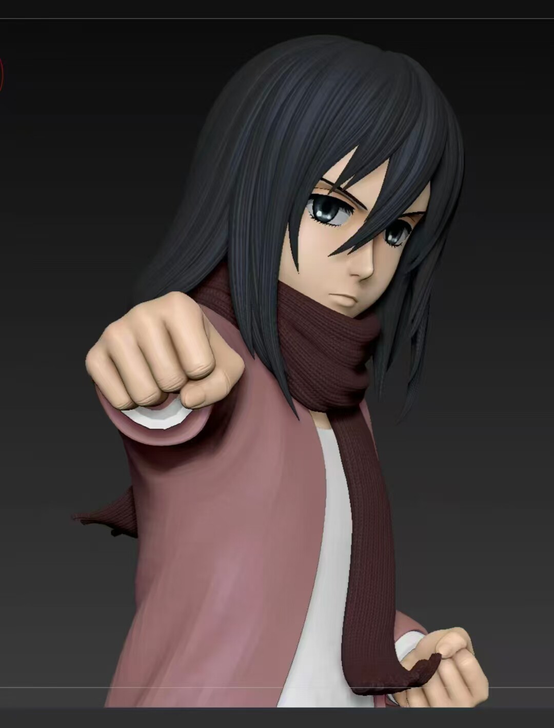 Model Power Studio - Mikasa Ackerman Punch Pose Attack On Titan