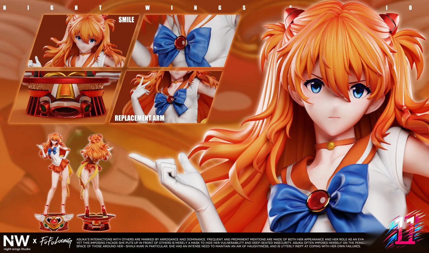 Night Wing Studio - Asuka Cosplay Sailor Moon Aino Minako Neon Genesis Evangelion