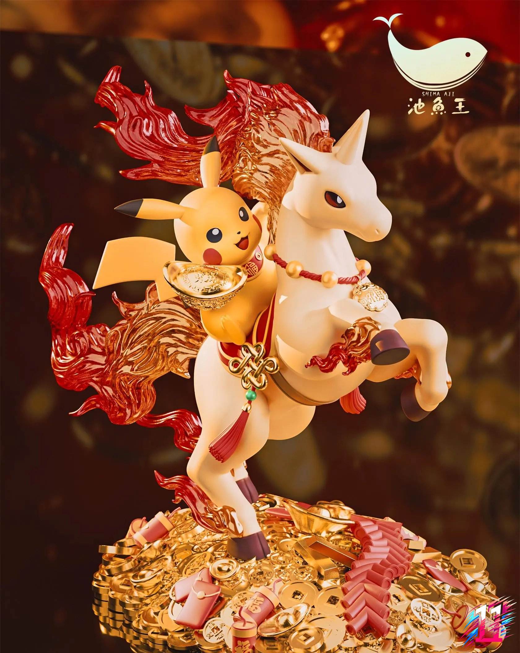Shima Aji Studio - Success Upon the Steed Pikachu X Rapidash Pokémon
