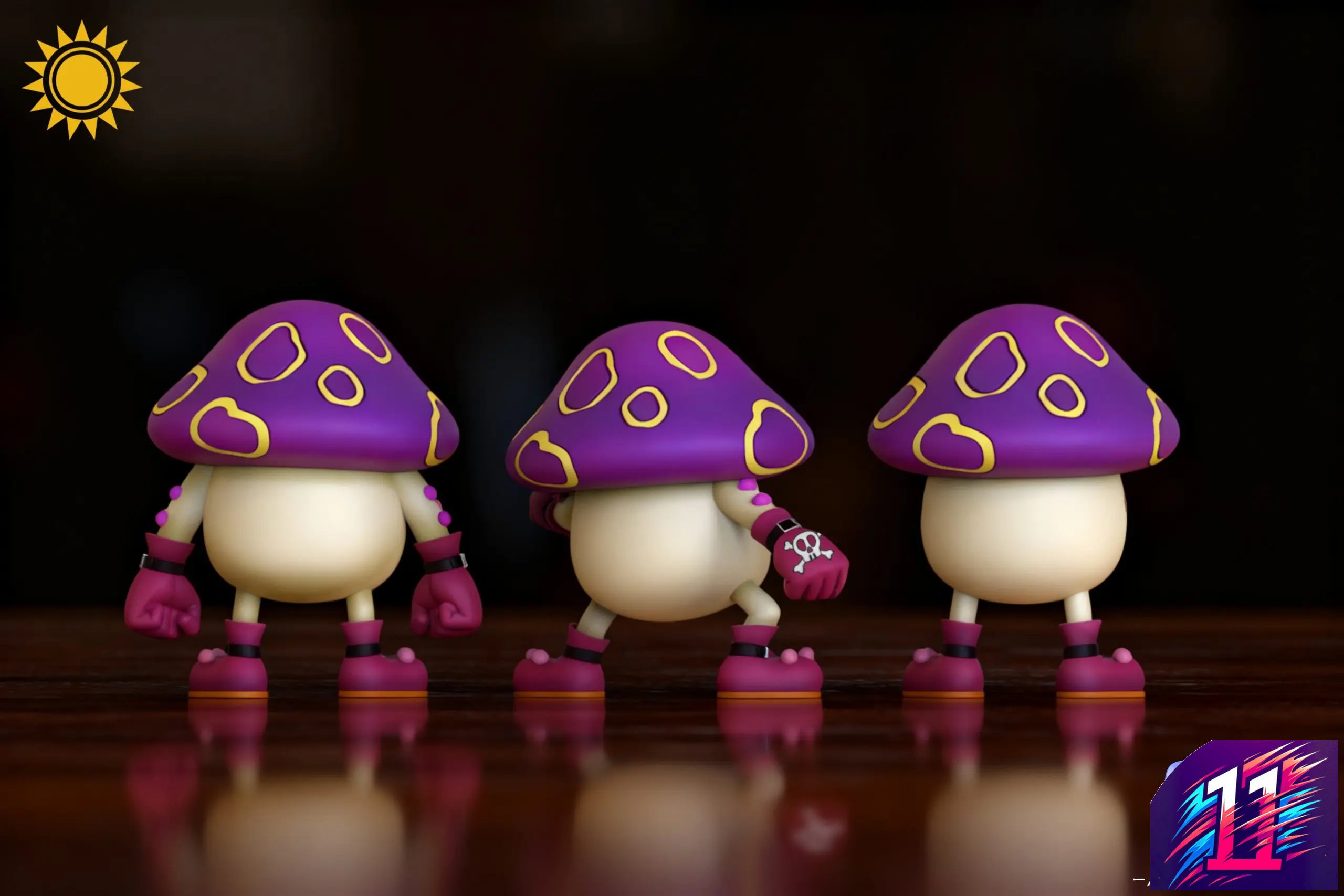 Suntoys Studio - Mushroomon Trio Digimon