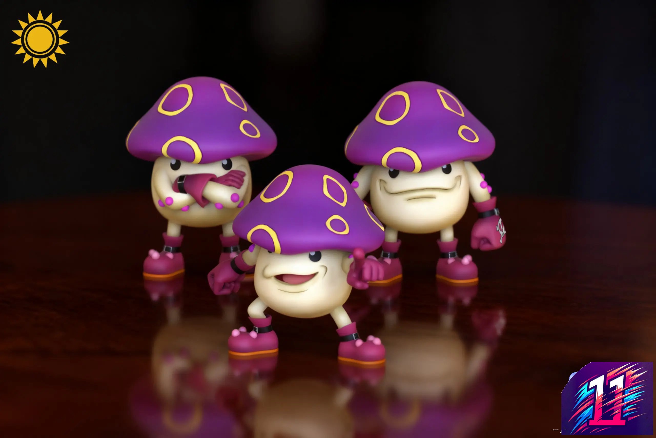 Suntoys Studio - Mushroomon Trio Digimon