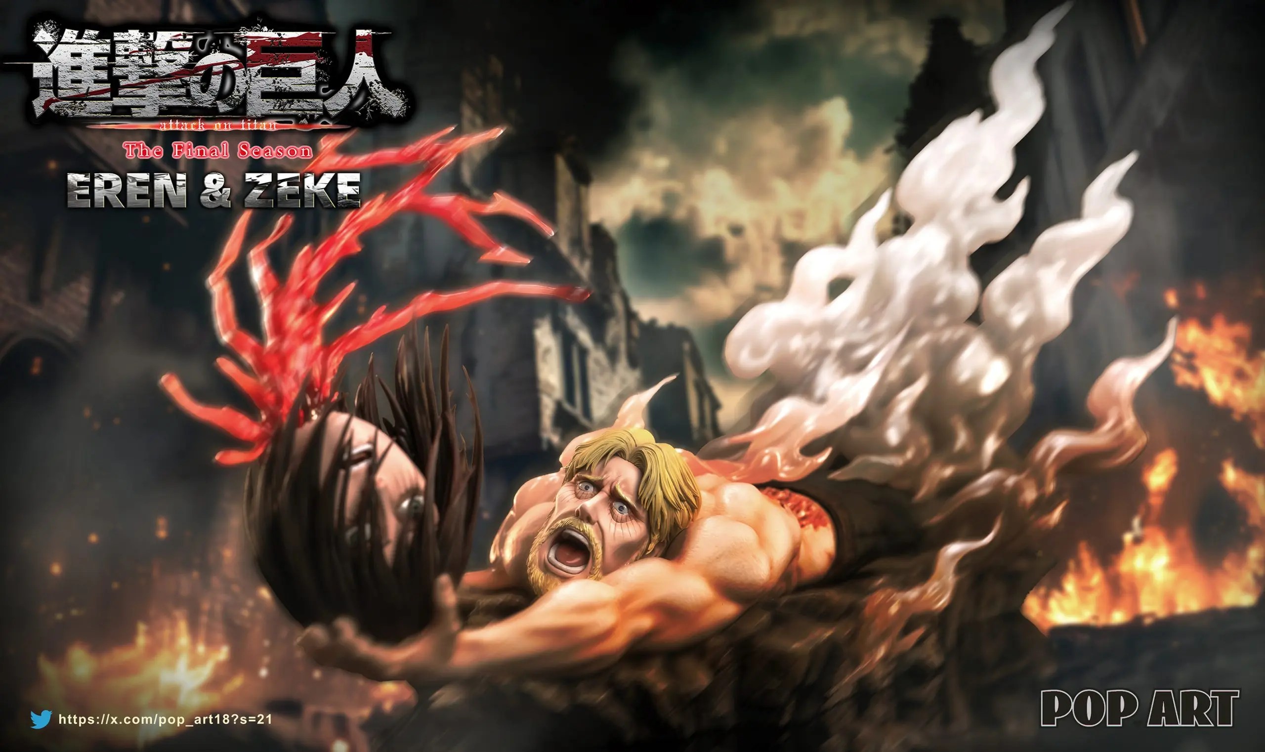 POP.ART Studio - Attack on Titan Catch The Head Eren & Zeke