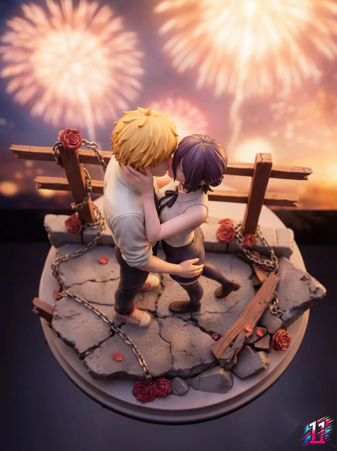 PINK Studio - Denji X Reze Kiss of Fireworks Chainsaw Man