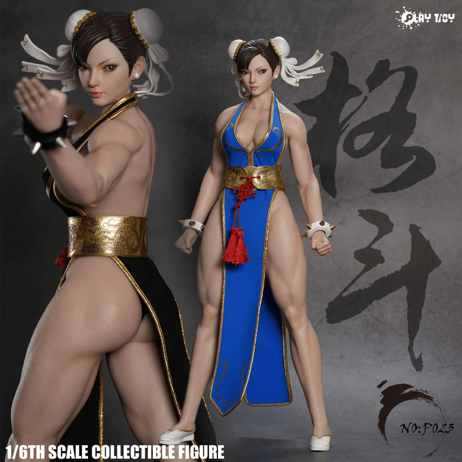 PLAY TOY Studio - Street Fighter 1/6 Chun-Li 2.0 P023A Black & P023B Blue (Licenced)