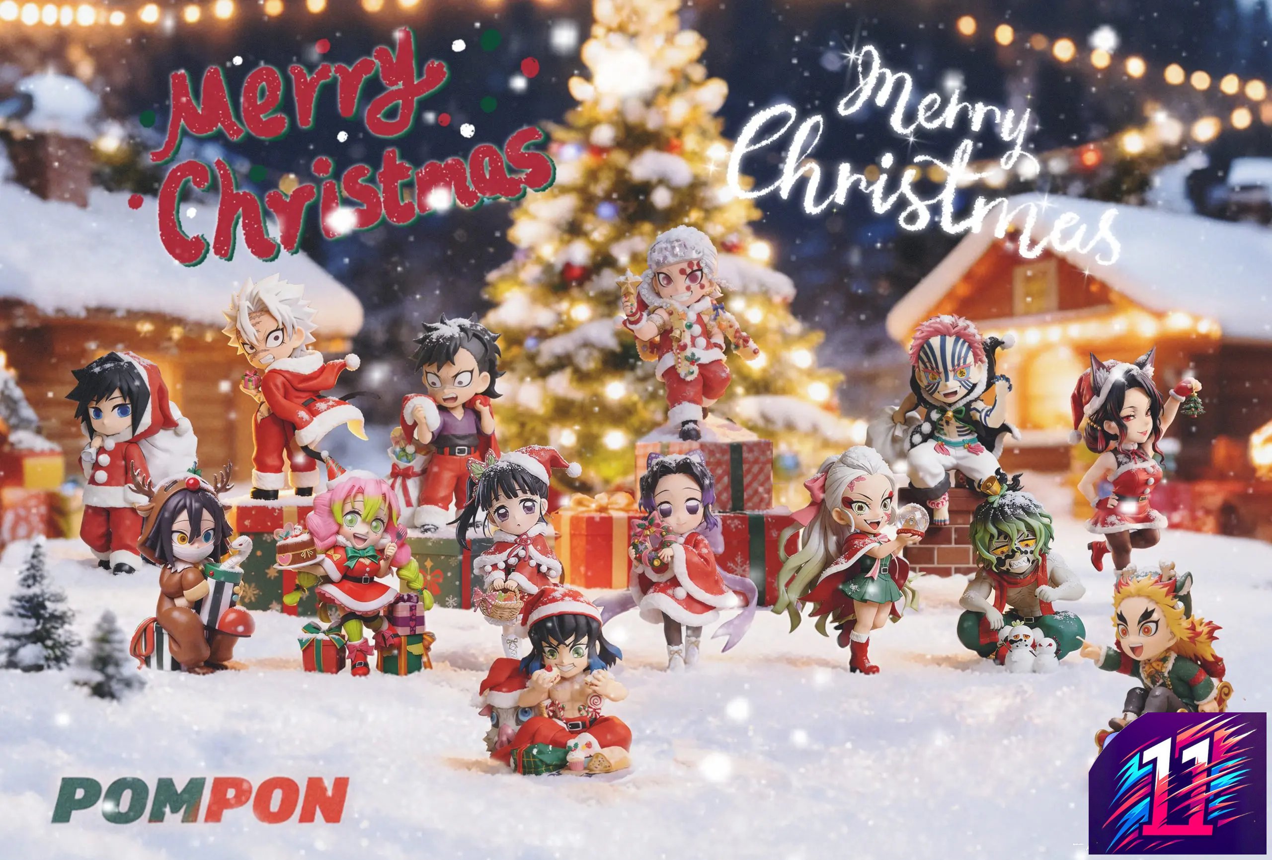 PomPon Studio - Muzan Kibutsuji X Akaza Christmas Series Demon Slayer