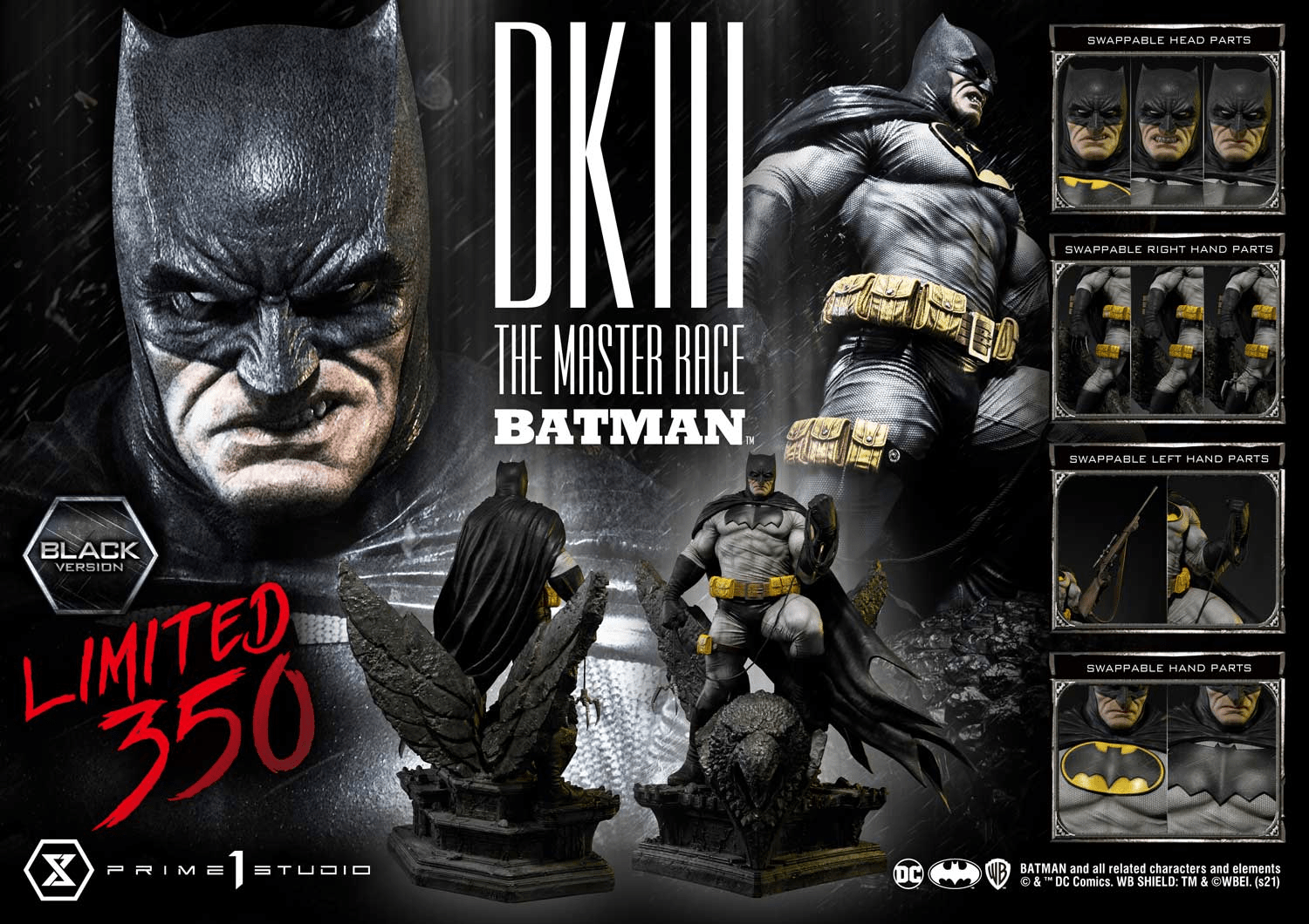 Prime 1 Studio - DC The Dark Knight III: The Master Race Batman Black Version MMDCDK3-01BL