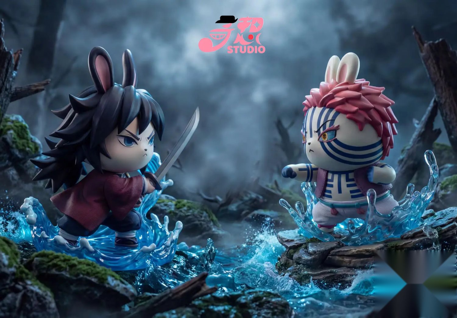 Qi Xiang Studio - Chibi Figure Series #02 Usagi Cosplay Demon Slayer Giyu Tomioka Chiikawa